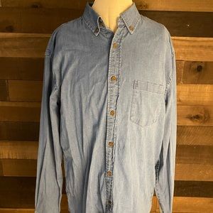 Old Navy Everyday Shirt Mens Xl Slim Fit Blue‎ Long Sleeve Button Up Shirt.